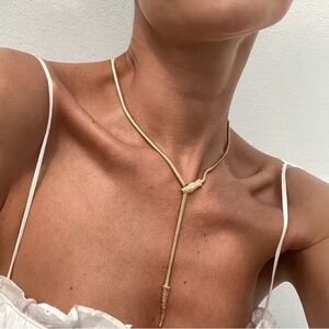 Serpenti Gold Snake Chain Necklace with Knot Detail